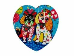 Love Hearts Ceramic Heart Coaster 10cm Oodles of Love