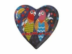 Love Hearts Heart Plate 15.5cm Love Birds