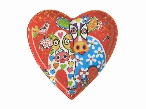Love Hearts Heart Plate 15.5cm Happy Moo Day