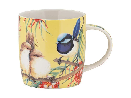 Katherine Castle Bird Talk Mug 370ML Superb Fairy-wrens Gift Boxed