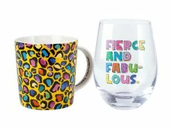 Kasey Rainbow Wild at Heart Mug & Glass Set Wild Yellow Gift Boxed