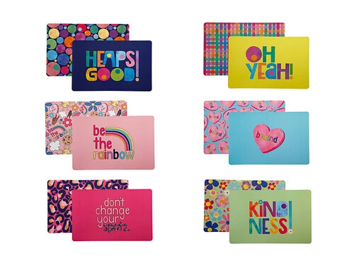 Kasey Rainbow Be Kind Reversible Placemat 43.5x28.5cm 6pc Gift Pack