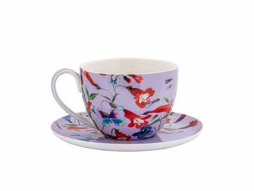 Gabby Malpas Posey Breakfast Cup & Saucer 400ML Perennial Penstemons Gift Boxed - Image 2