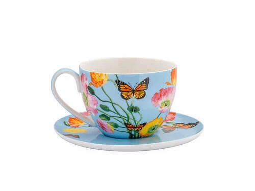 Gabby Malpas Posey Breakfast Cup & Saucer 400ML Field of Poppies Gift Boxed - Image 2