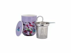 Gabby Malpas Posey Mug with Infuser 340ML Perennial Penstemons Gift Boxed