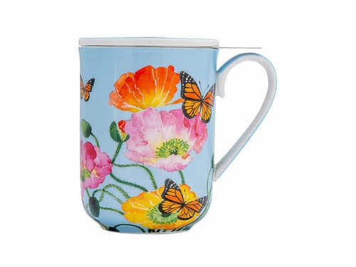 Gabby Malpas Posey Mug with Infuser 340ML Field of Poppies Gift Boxed - Image 3