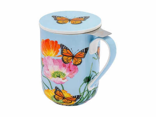 Gabby Malpas Posey Mug with Infuser 340ML Field of Poppies Gift Boxed - Image 2