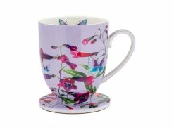 Gabby Malpas Posey Mug & Coaster Set Perennial Penstemons Gift Boxed