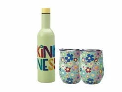 Kasey Rainbow Be Kind Double Wall Insulated Wine Set 3pc Kindness Gift Boxed