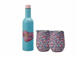 Kasey Rainbow Double Wall Insulated Wine Set 3pc Be Kind Gift Boxed