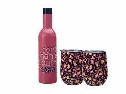 Kasey Rainbow Be Kind Double Wall Insulated Wine Set 3pc Spots Gift Boxed