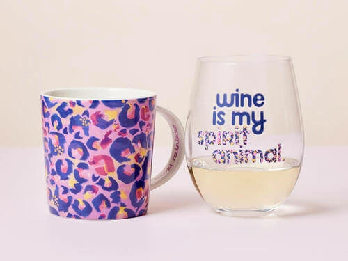 Kasey Rainbow Wild at Heart Mug & Glass Set Leopard Lilac Gift Boxed - Image 3