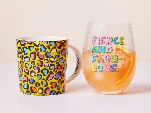Kasey Rainbow Wild at Heart Mug & Glass Set Wild Yellow Gift Boxed - Image 3