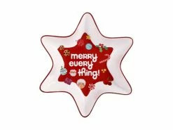 Kasey Rainbow Sparkly Season Star Dish 21.5cm Red Gift Boxed