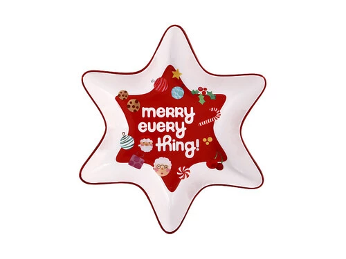 Kasey Rainbow Sparkly Season Star Dish 21.5cm Red Gift Boxed