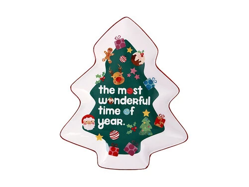 Kasey Rainbow Sparkly Season Tree Dish 25cm Dark Green Gift Boxed